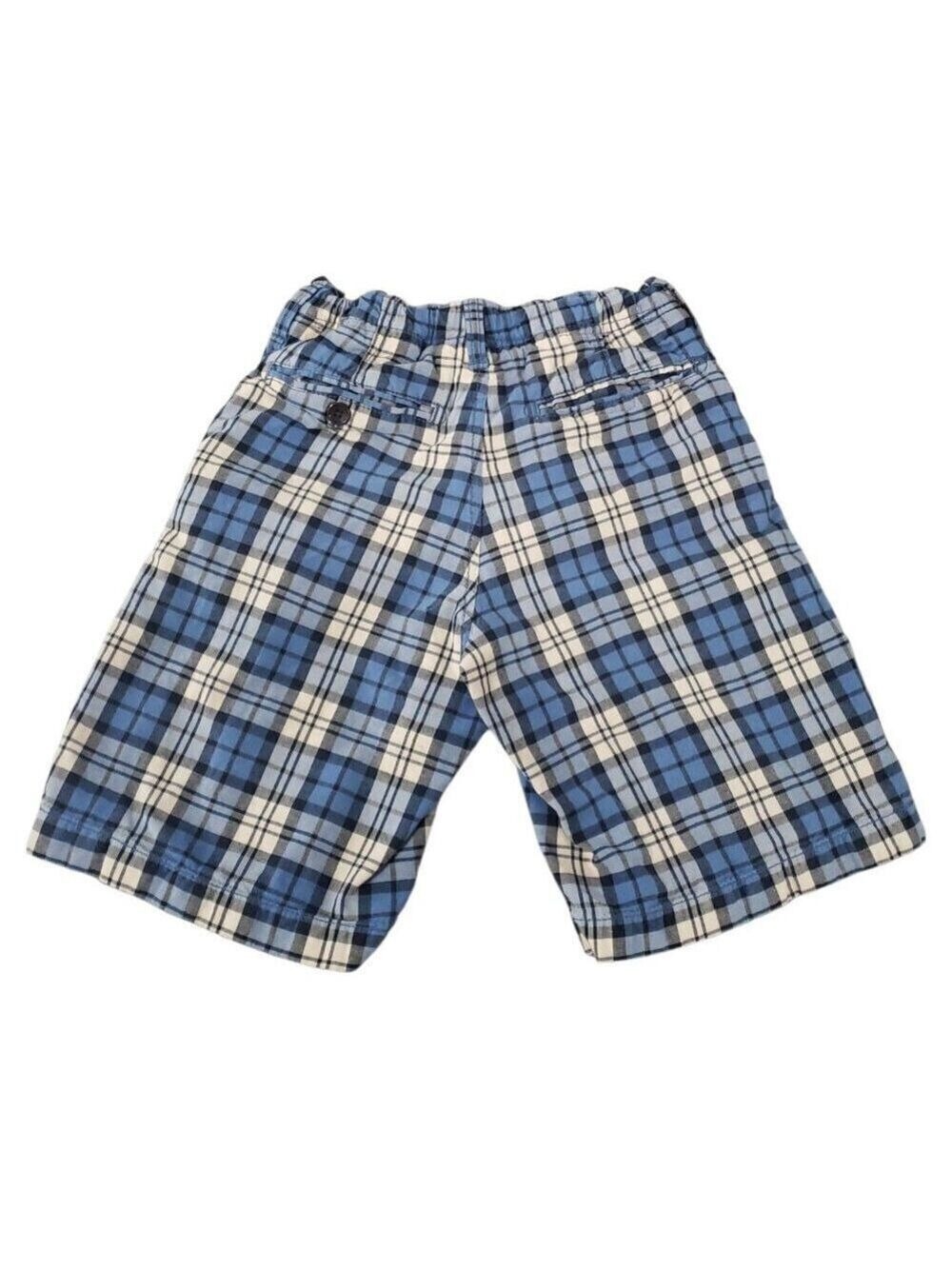 GAP Kids Boys Blue & White Check Shorts w Concealed Adjustable Waist 8 Regular - Picture 2 of 4